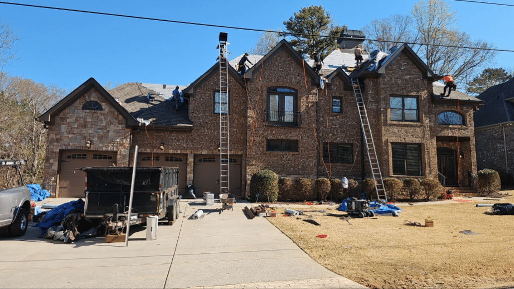 Roof Replacement in Progress – by Skyline Contracting in Gainesville, GA